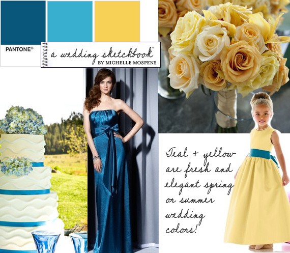 turquoise and yellow wedding