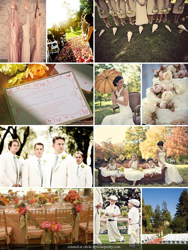 Soft elegant vintage and what a wonderful outdoor wedding this would be