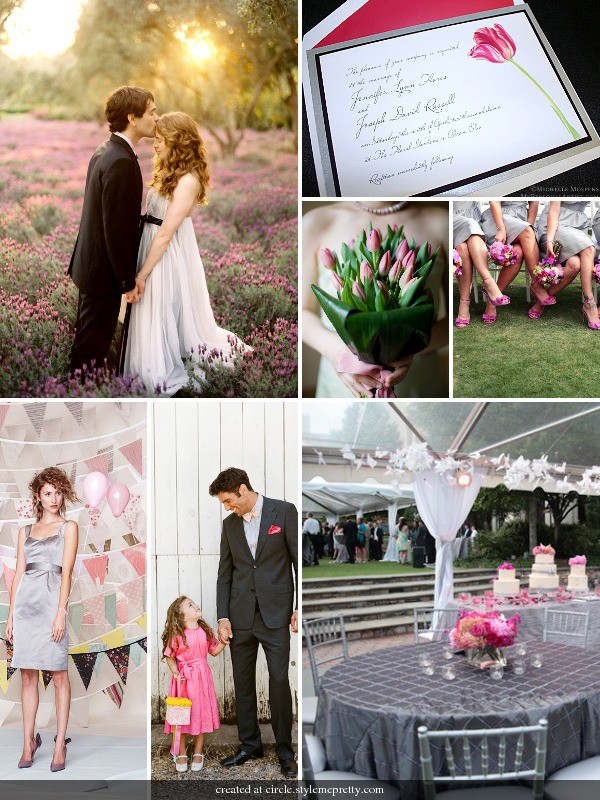 Gray and Pink Wedding Inspiration Fresh and fun