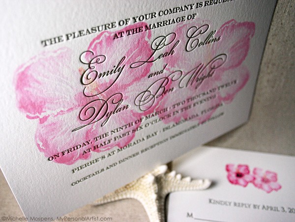 ONLY AT MY PERSONAL ARTIST Our specialized letterpress wedding invitations