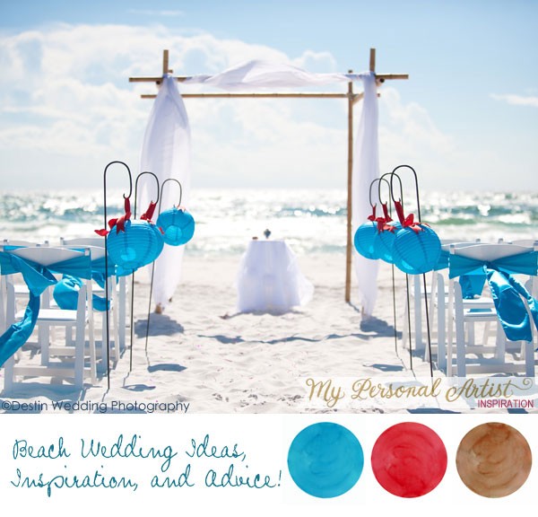 The pop of aqua blue and splash of red is fun and still elegant