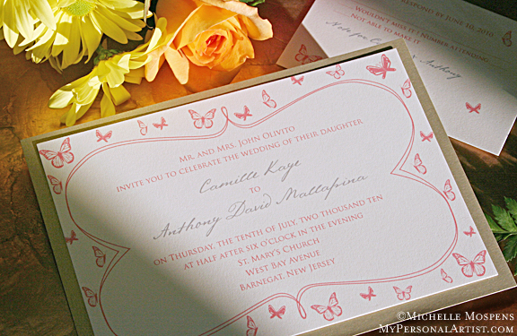 EXCLUSIVE Butterfly Wedding Invitations Only sold at My Personal Artist